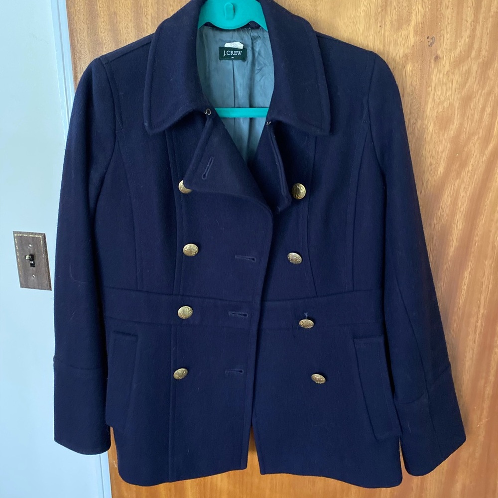 J crew navy pea coat